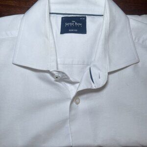 The Savile Row Company Slim Fit 17 34-35 White Dress Shirt Long Sleeve Button